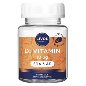 Livol D3 vitamin med appelsinsmag 10 g fra 3 r