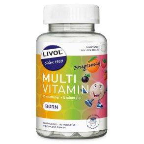 Livol Multivitamin brn frugtsmag 150 tabletter
