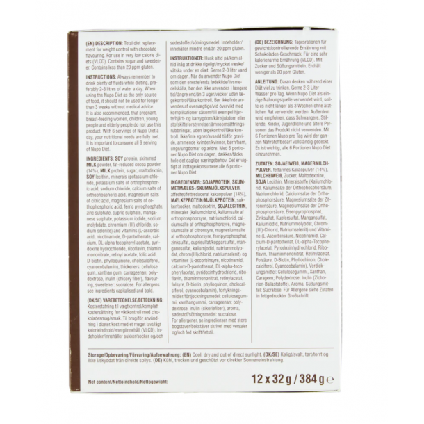 NUPO Diet Shake Chocolate 12 breve