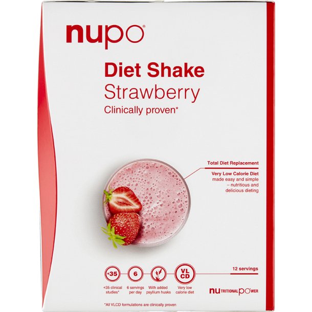 NUPO Diet Shake Strawberry 12 breve