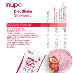 NUPO Diet Shake Strawberry 12 breve