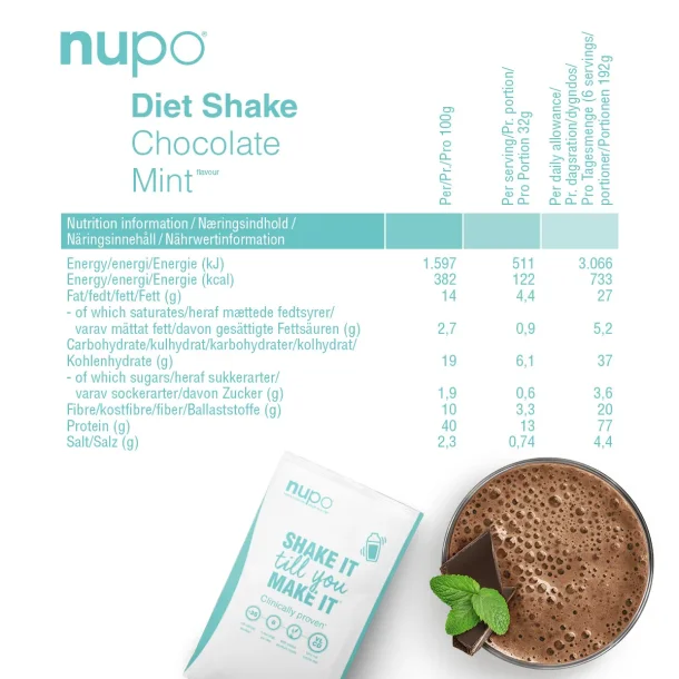NUPO Diet Shake Choco/Mint 10 breve