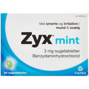 Zyx mint 20 sugetabletter