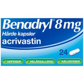 Benadryl 8 mg. 24 stk.