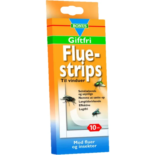 Bonus Fluestrips giftfri 10stk.