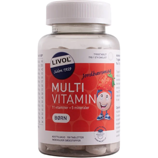Livol Multi Vitamin Brn Jordbr 150 stk.