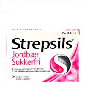 Strepsils Jordbr sukkerfri 24 stk.