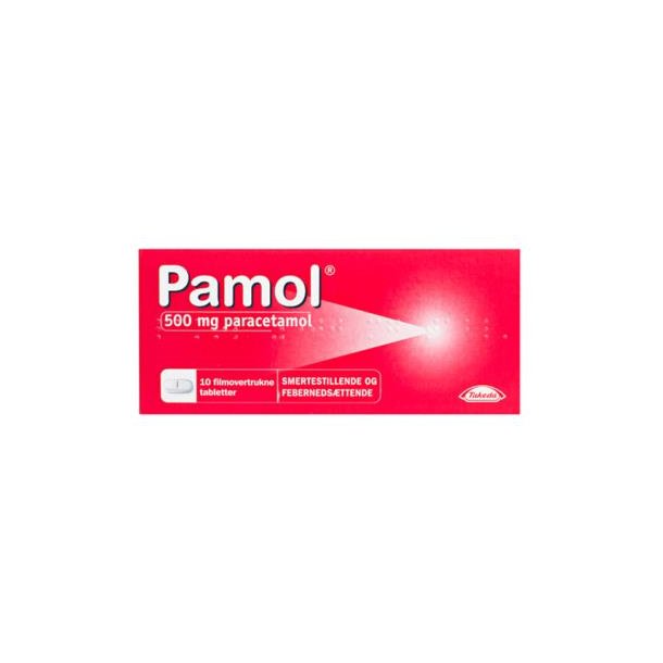 Pamol 500mg. 10 stk. MAX 1 STK PR. DAG